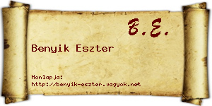 Benyik Eszter névjegykártya